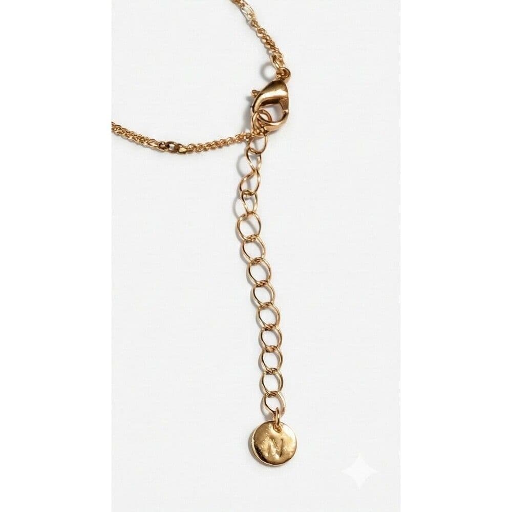 Nordstrom Gold Tone Heart Necklace Crystal Cluster Singapore Chain 16" Dainty - Thumbnail 2
