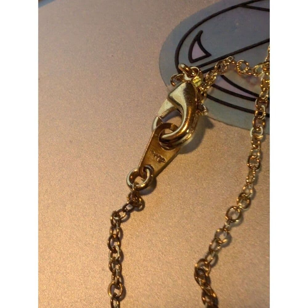1.03ctw Natural Citrine & Diamond Pendant Necklace 18K Gold Plated 18" - Thumbnail 3