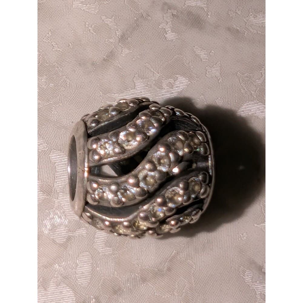 Pandora Winter Wisp S925 Silver Clear CZ Pavé Openwork Charm Retired - Thumbnail 2