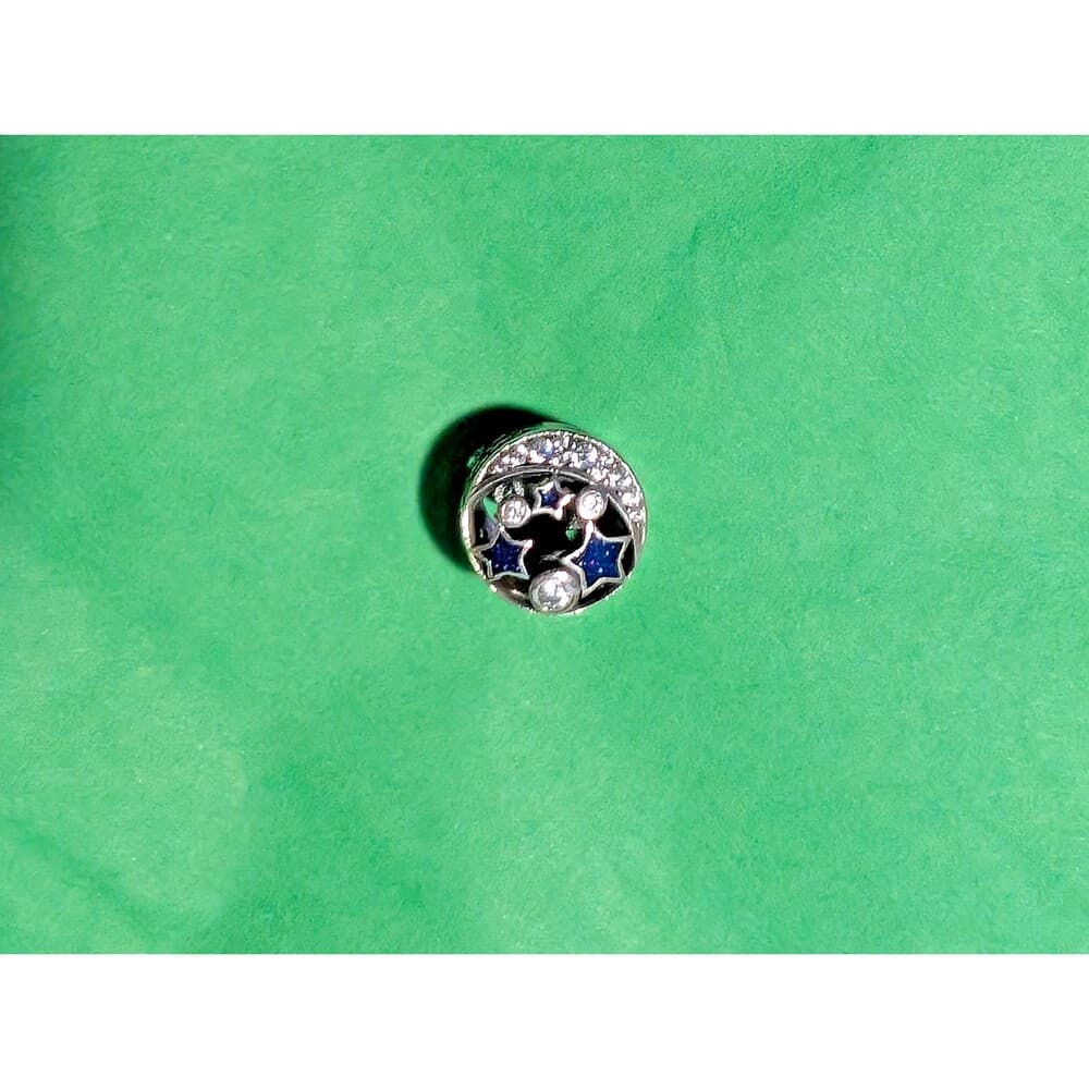 Authentic Pandora Sparkling Night Sky Charm S925 Sterling Silver Retired Moon - Thumbnail 3