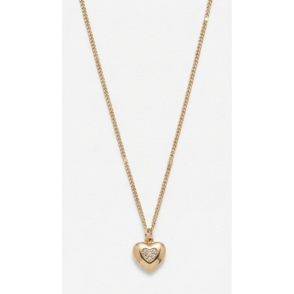 Nordstrom Gold Tone Heart Necklace Crystal Cluster Singapore Chain 16" Dainty - Thumbnail 3
