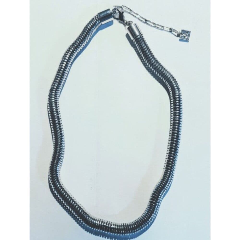 Nordstrom Open Edit Thick Silver Snake Chain Necklace Collar Choker 16" - Thumbnail 3