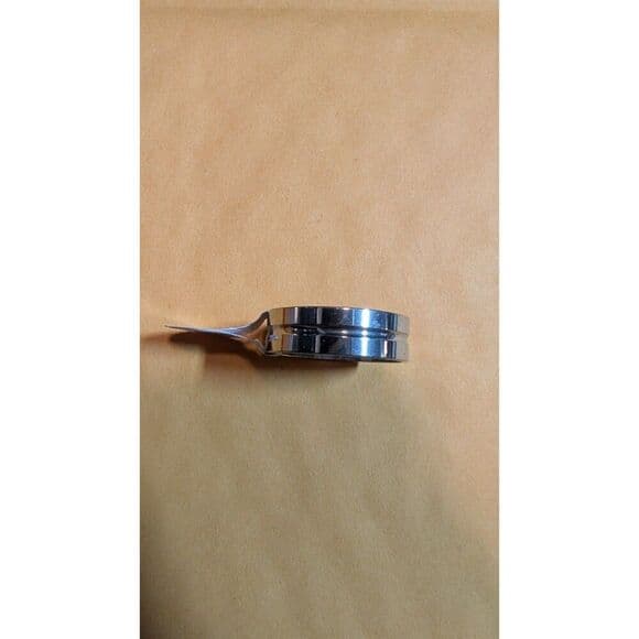 Modern Silver Stainless Steel Channel Band Ring Minimalist Size 12 - Thumbnail 5