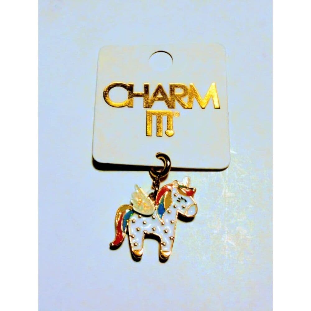 NWT Charm It! Gold Unicorn Charm Glitter Wings Retired High IntenCity Rare - Thumbnail 4