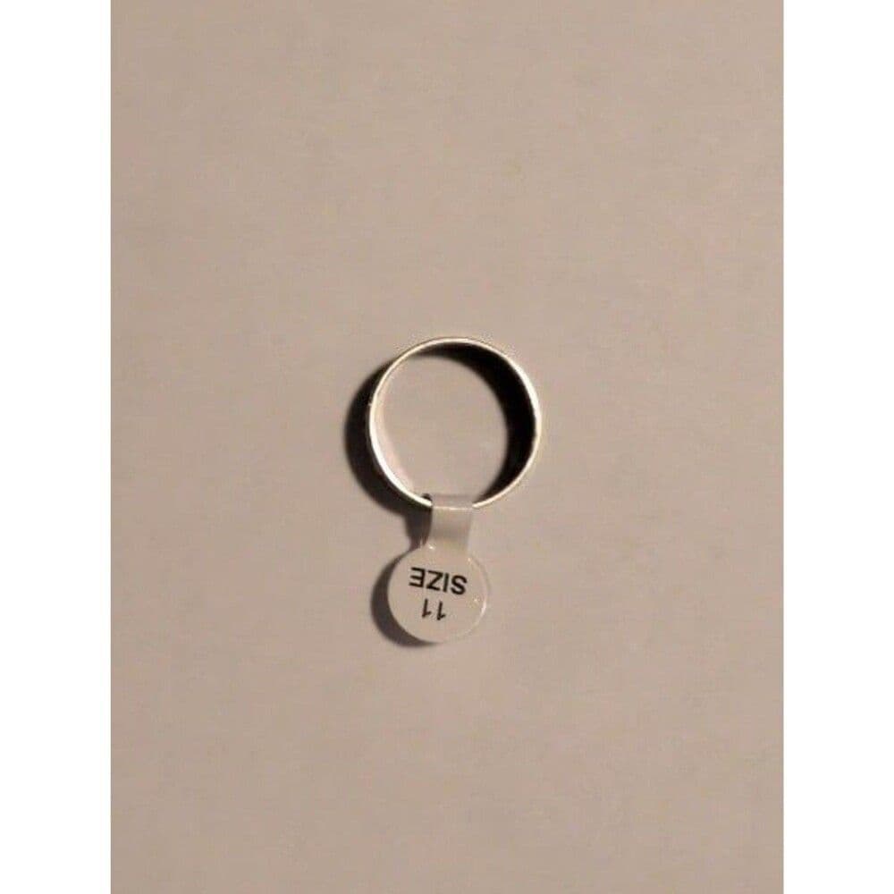 Greek Key Meander Band Ring Silver Stainless Steel Geometric Unisex Size 11 - Thumbnail 2