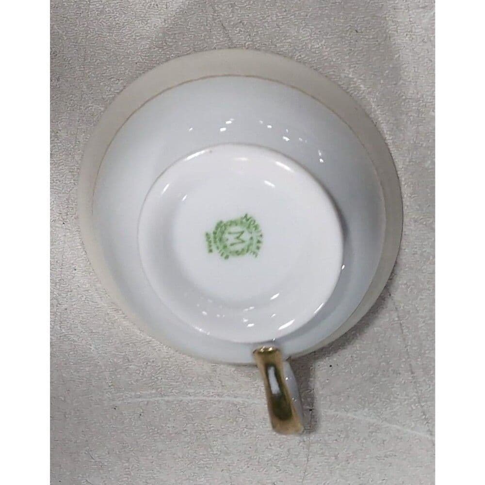 Noritake China “M” Coffee Tea Cup Floral Gold - Japan - Replacement Cup