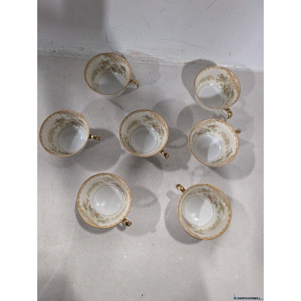 Noritake China “M” Coffee Tea Cup Floral Gold - Japan - Replacement Cup - Thumbnail 4