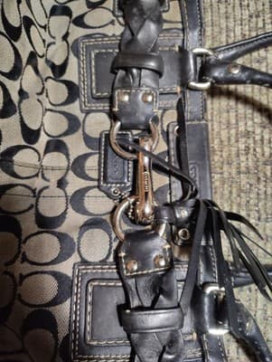 Genuine Coach Shoulder Bag, Classic C pattern, black and grey, #A0932-F13068 - Thumbnail 4