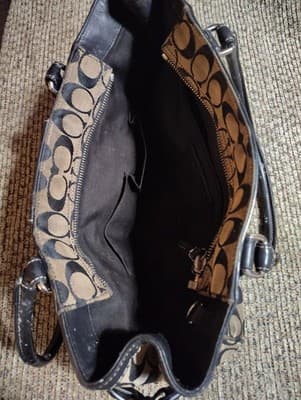 Genuine Coach Shoulder Bag, Classic C pattern, black and grey, #A0932-F13068 - Thumbnail 5