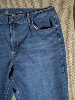 No Boundaries Jeans Womens 15 Blue Cotton Denim Bootcut Faded Stretch Workwear - Thumbnail 5
