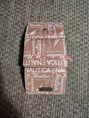 Nautical Women's Tri_fold Snap Tan+White Signature Wallet RFID Protection - Thumbnail 2