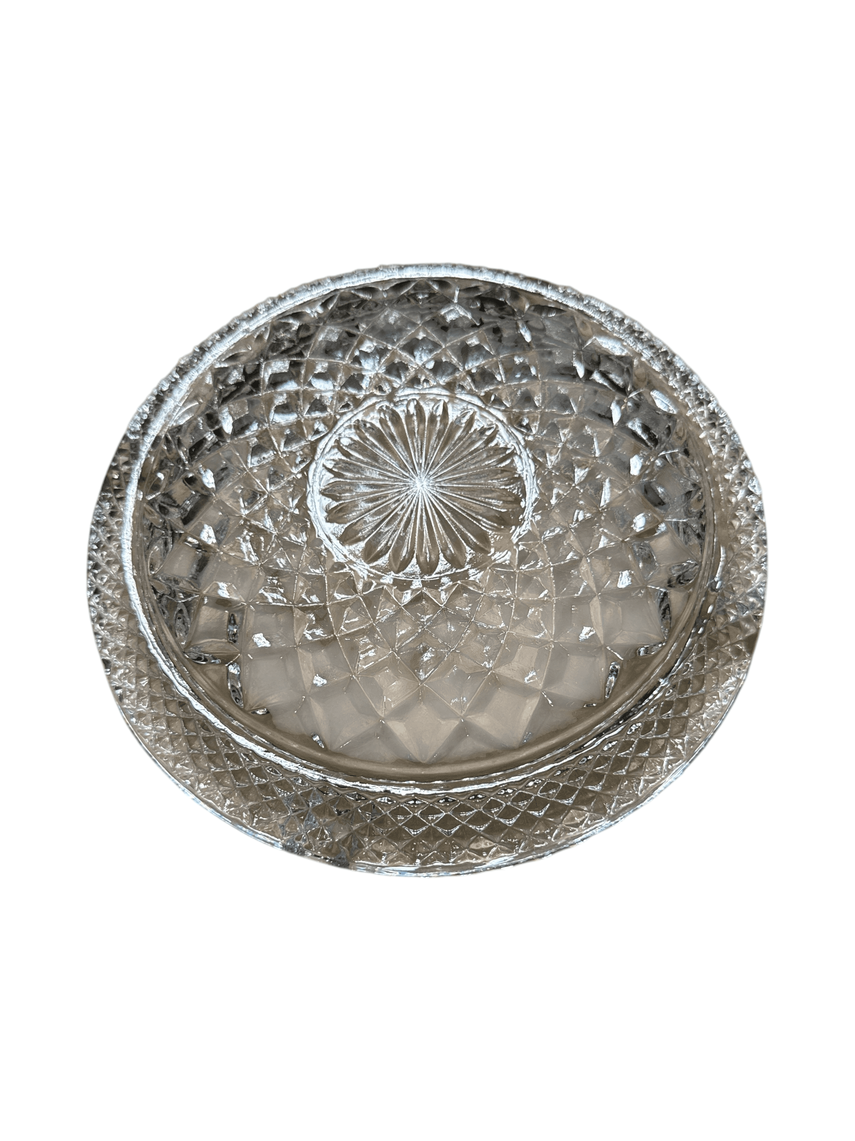 Vintage Cut Glass Ashtray with Intricate Design - Thumbnail 4