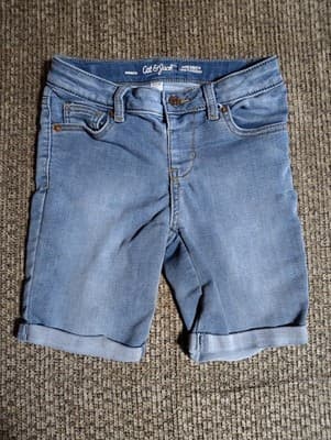 Cat & Jack Kids Super Stretch Denim Bermuda Shorts Light Blue Size M (7-8)