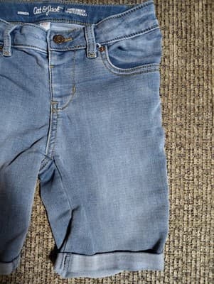 Cat & Jack Kids Super Stretch Denim Bermuda Shorts Light Blue Size M (7-8) - Thumbnail 3