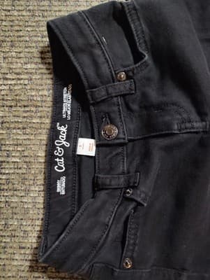 Cat & Jack Sz5 Black stretchy skinny jeans with elastic Adjustable waistband - Thumbnail 4