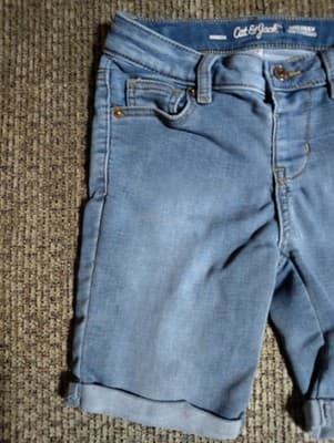 Cat & Jack Kids Super Stretch Denim Bermuda Shorts Light Blue Size M (7-8) - Thumbnail 2