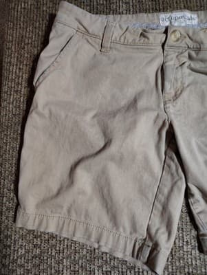 Aeropostale Chino Shorts Womens 5/6 Beige Khaki Twill Flat Front 29x8 - Thumbnail 2