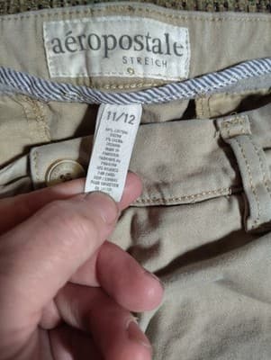 Aeropostale Chino Shorts Womens 5/6 Beige Khaki Twill Flat Front 29x8 - Thumbnail 5