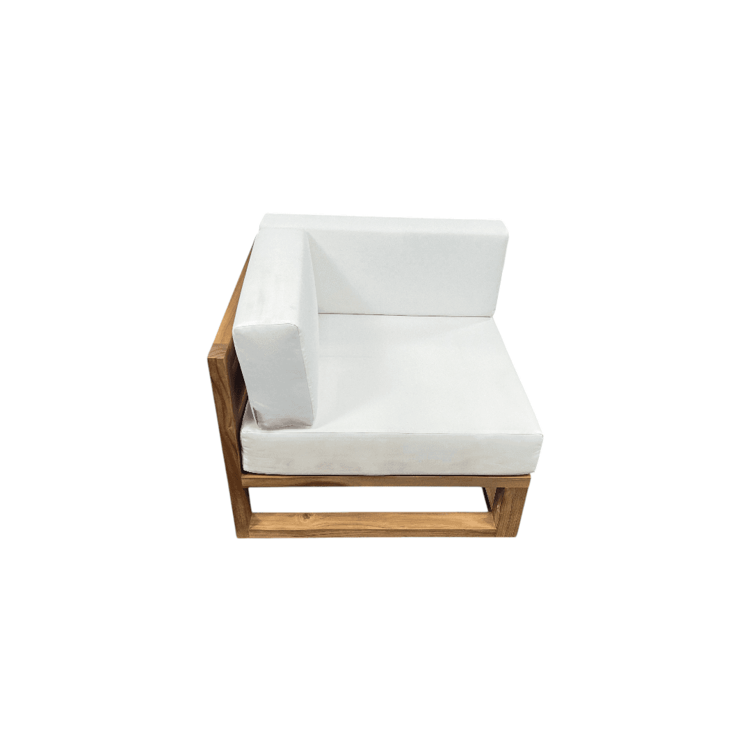 Modway Upland Outdoor Patio Teak Wood Corner Chair in Natural White - Thumbnail 2