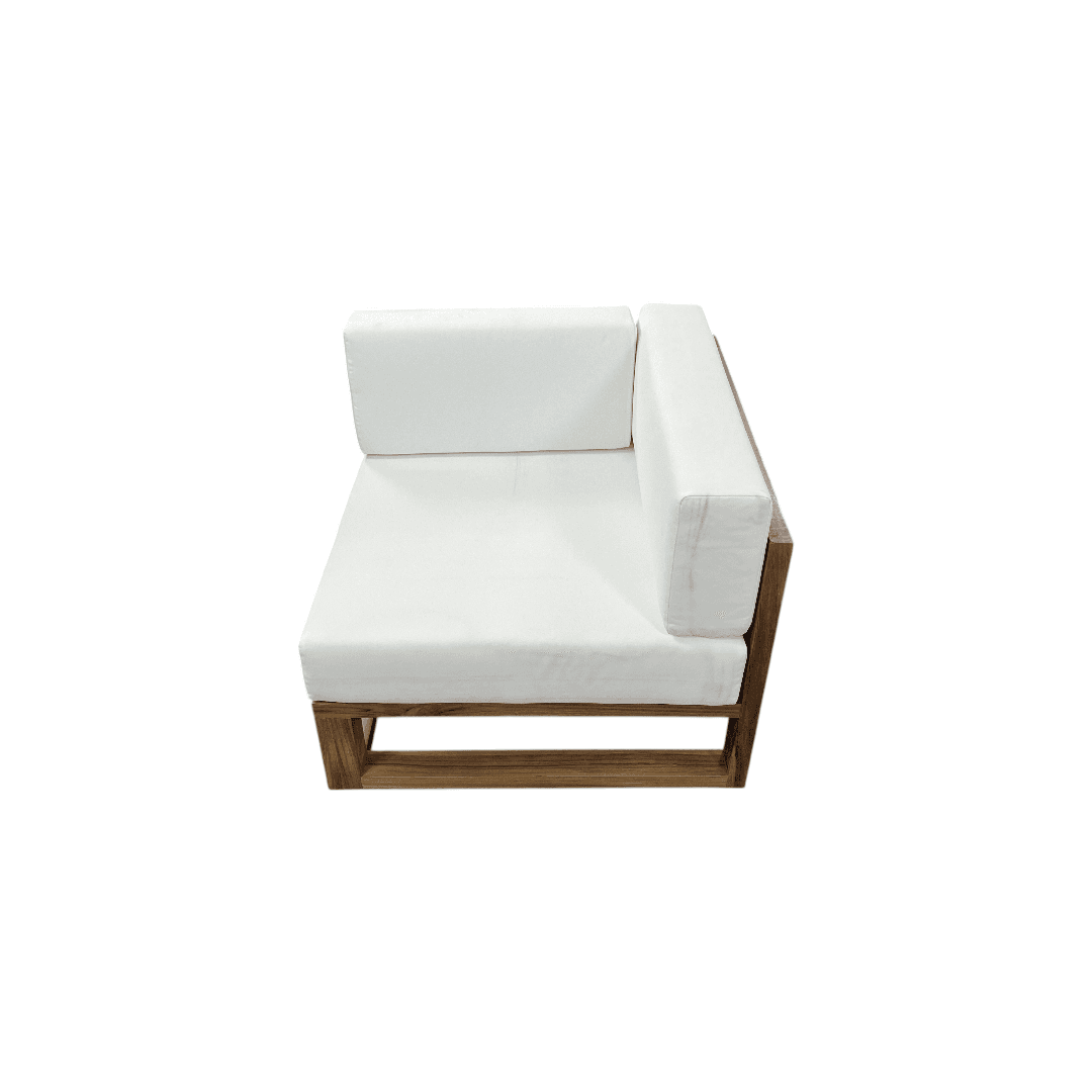 Modway Upland Outdoor Patio Teak Wood Corner Chair in Natural White - Thumbnail 7