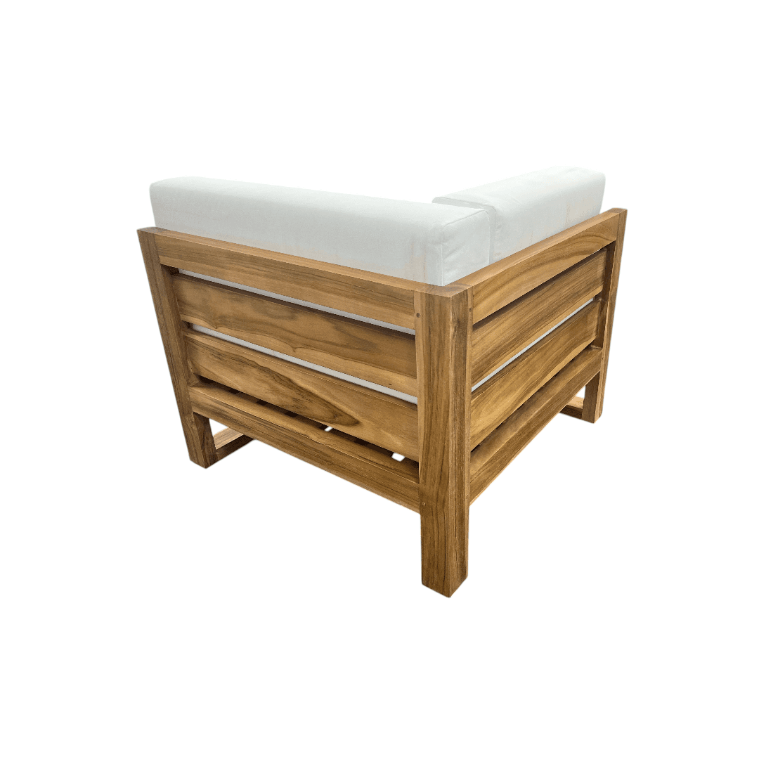 Modway Upland Outdoor Patio Teak Wood Corner Chair in Natural White - Thumbnail 10
