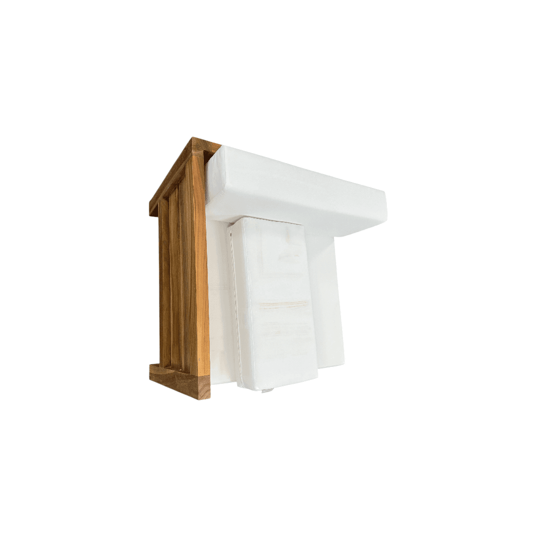 Modway Upland Outdoor Patio Teak Wood Corner Chair in Natural White - Thumbnail 15
