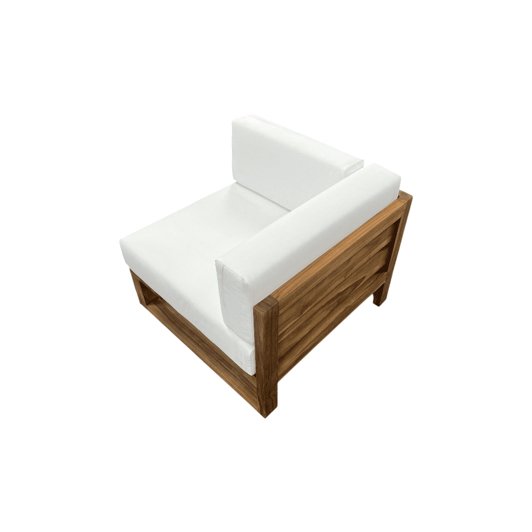 Modway Upland Outdoor Patio Teak Wood Corner Chair in Natural White - Thumbnail 9