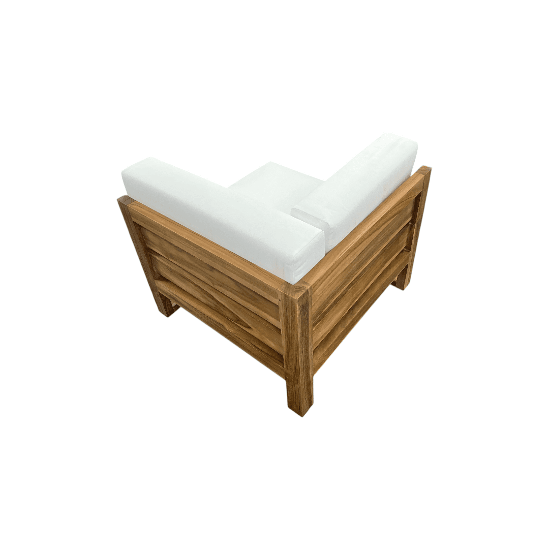 Modway Upland Outdoor Patio Teak Wood Corner Chair in Natural White - Thumbnail 11