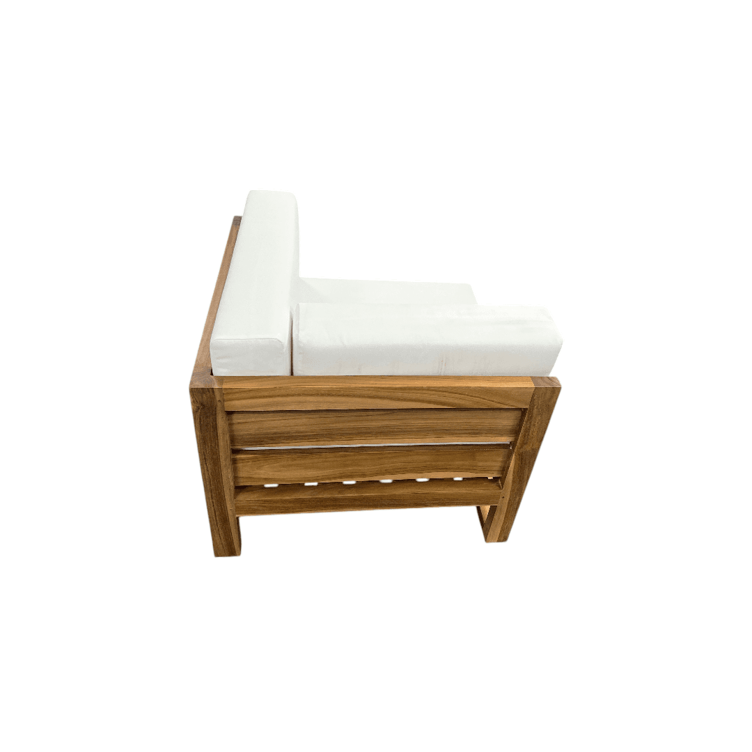 Modway Upland Outdoor Patio Teak Wood Corner Chair in Natural White - Thumbnail 13