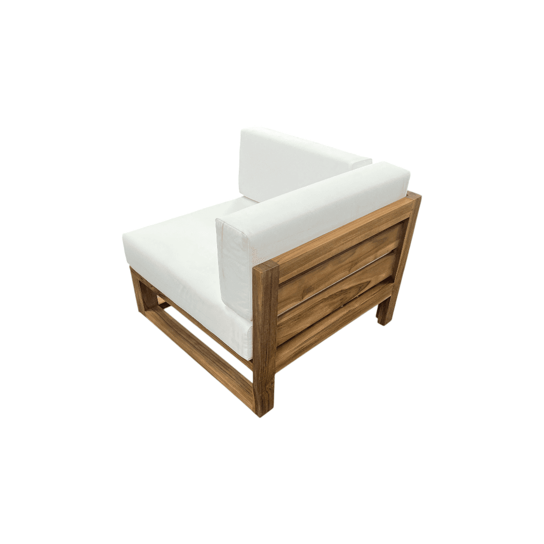 Modway Upland Outdoor Patio Teak Wood Corner Chair in Natural White - Thumbnail 8