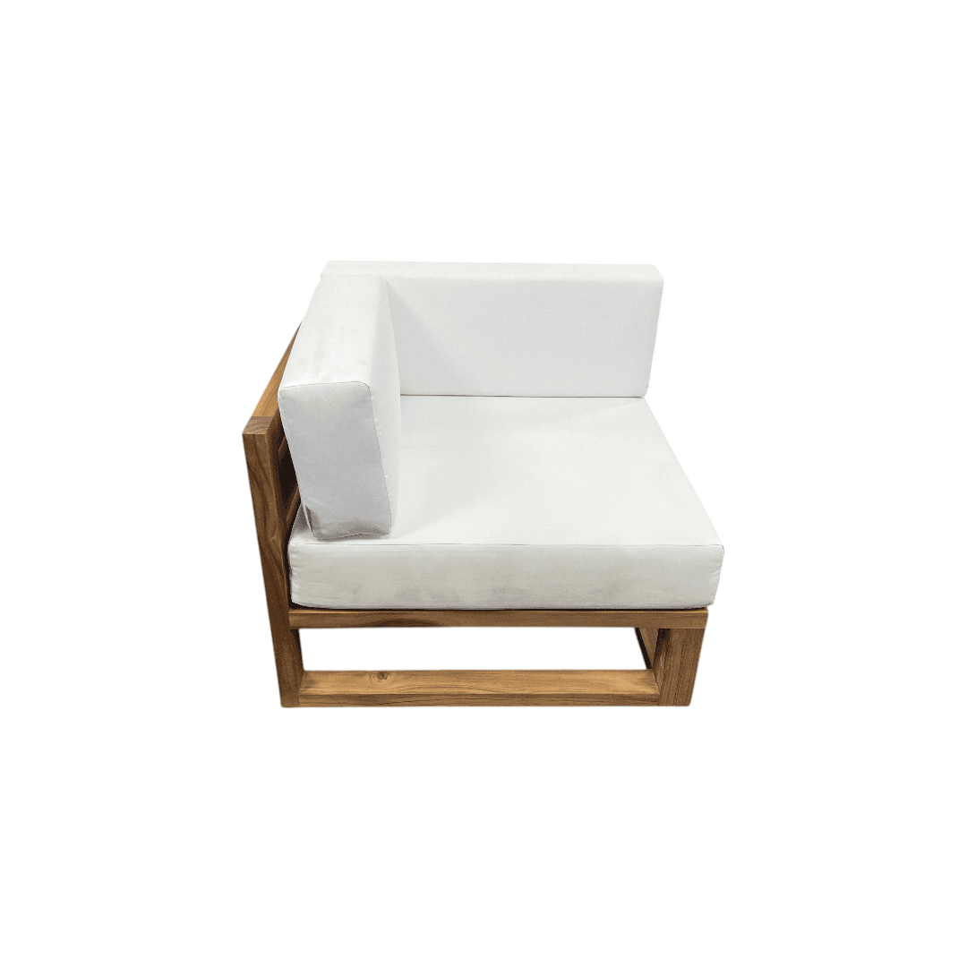 Modway Upland Outdoor Patio Teak Wood Corner Chair in Natural White - Thumbnail 14