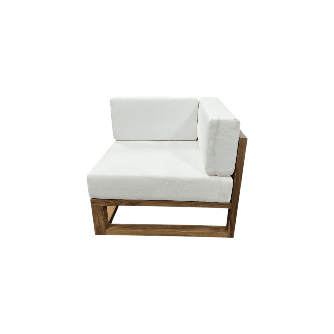 Modway Upland Outdoor Patio Teak Wood Corner Chair in Natural White - Thumbnail 6