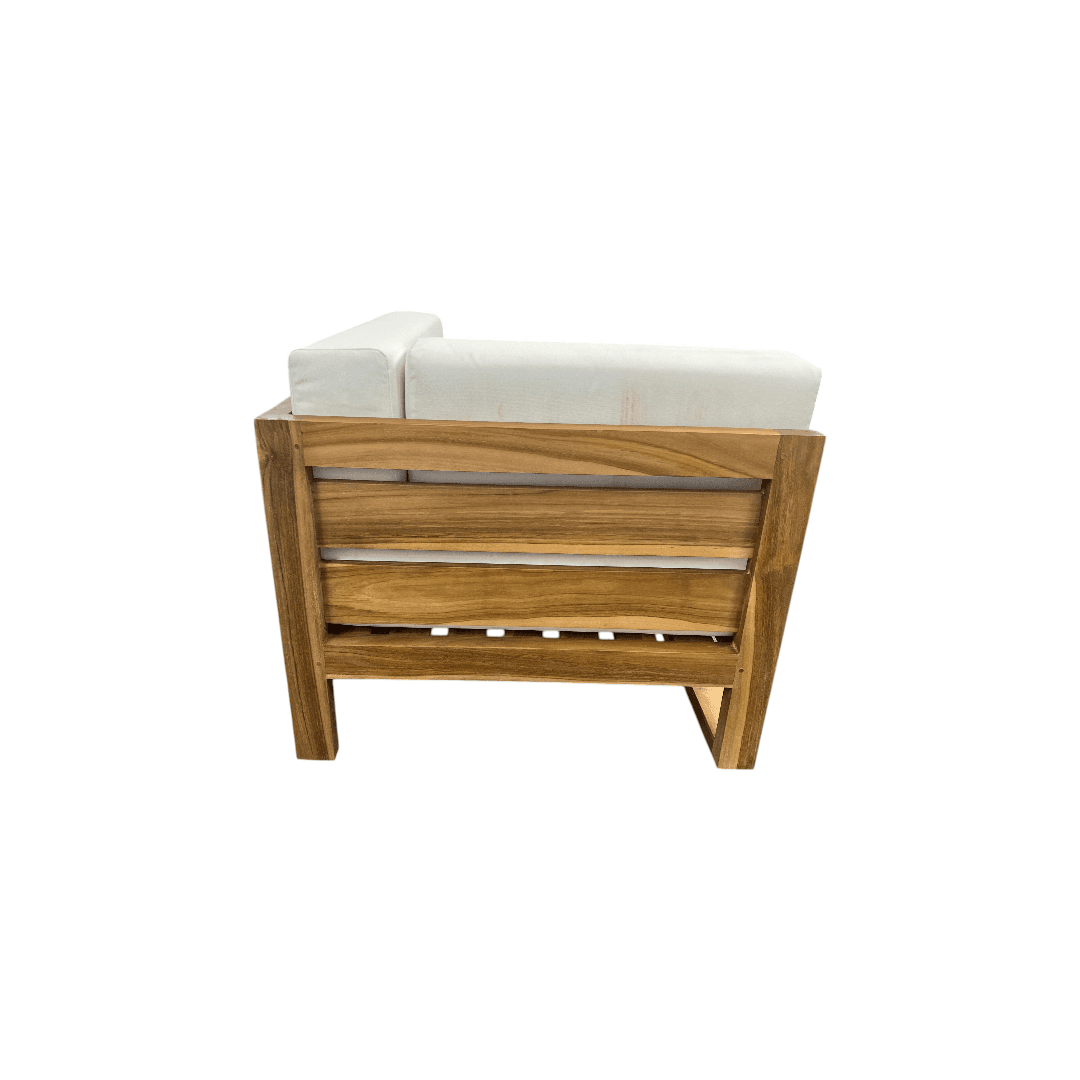 Modway Upland Outdoor Patio Teak Wood Corner Chair in Natural White - Thumbnail 12