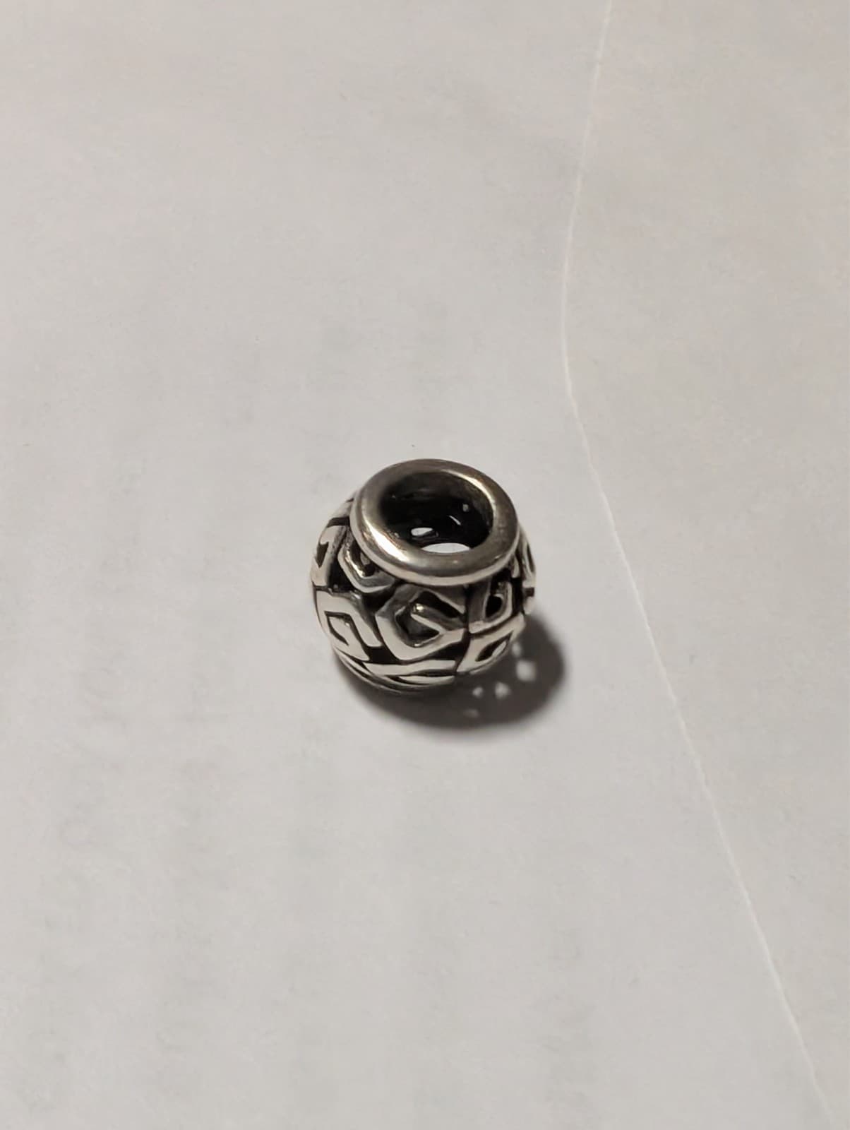 Authentic Pandora Openwork Round Bead Charm S925 Silver Retired