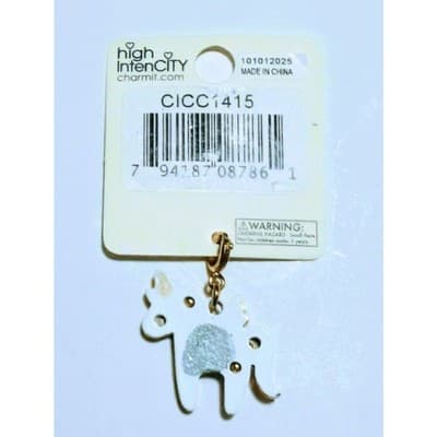 NWT Charm It! Unicorn Charm Gold Glitter Wings Retired Vintage High IntenCity - Thumbnail 3
