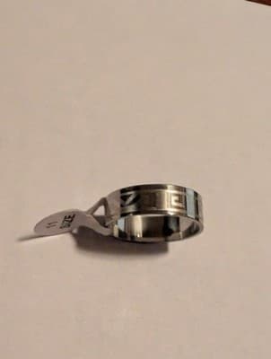 New Greek Key Band Ring - Stainless Steel Silver Size 11 - Men’s / Unisex