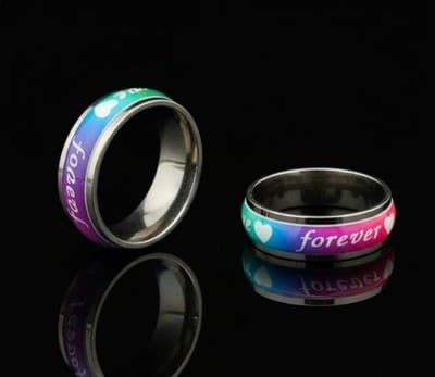 Gradient "Forever Love" Band Ring | Stainless Steel Pride & Romance (US 9.5)