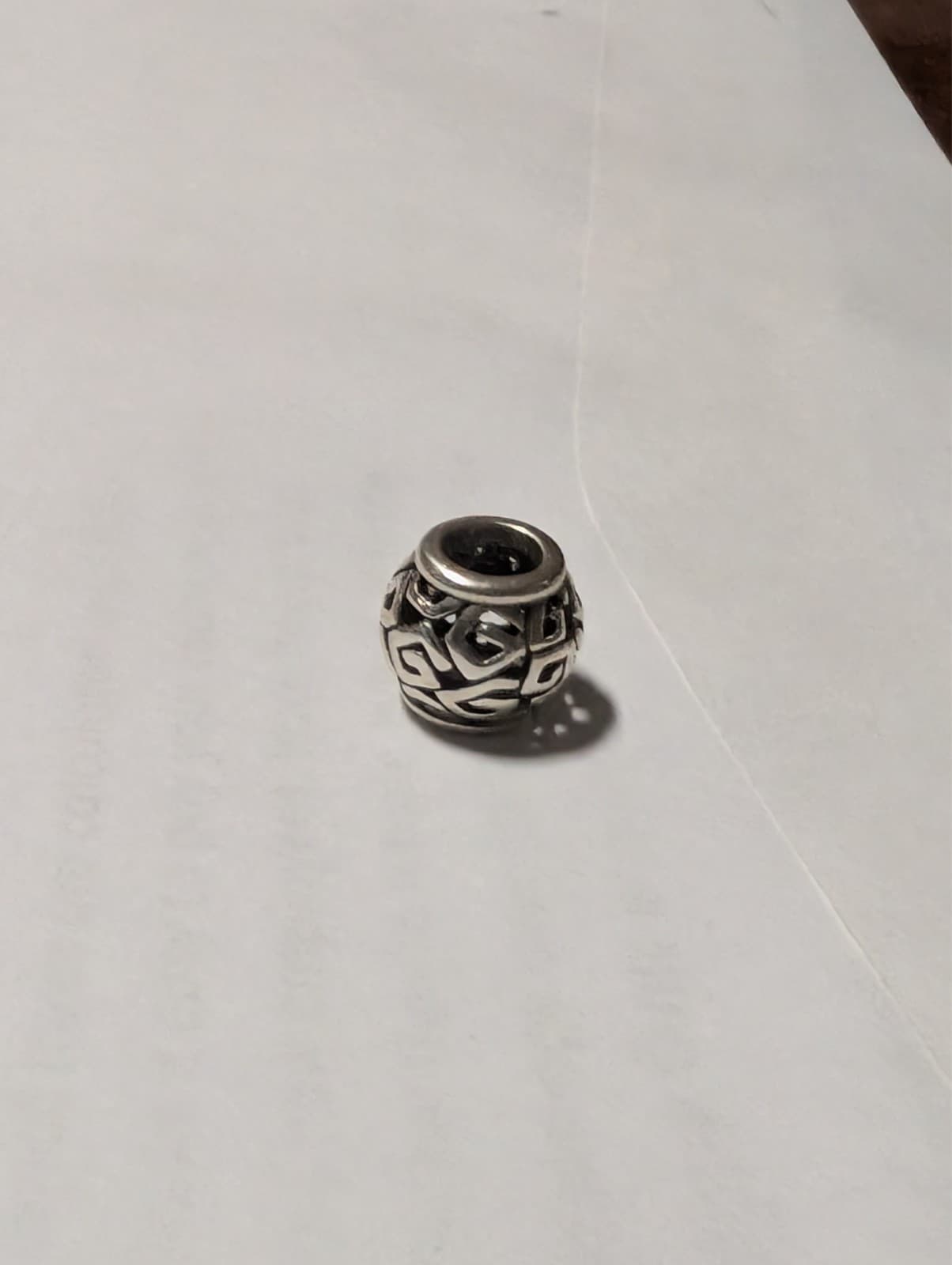 Authentic Pandora Openwork Round Bead Charm S925 Silver Retired - Thumbnail 2