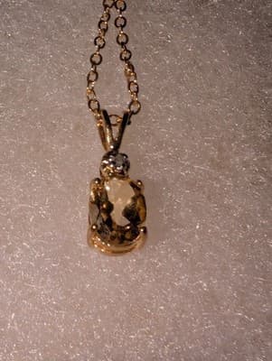 1.03ctw Natural Citrine Diamond Accent Pendant Necklace 18k Gold Plated 18" NWOT - Thumbnail 2
