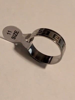 New Greek Key Band Ring - Stainless Steel Silver Size 11 - Men’s / Unisex - Thumbnail 2