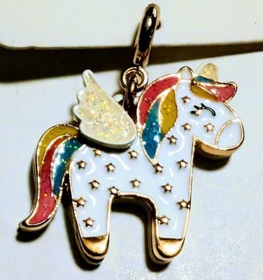 NWT Charm It! Unicorn Charm Gold Glitter Wings Retired Vintage High IntenCity - Thumbnail 2