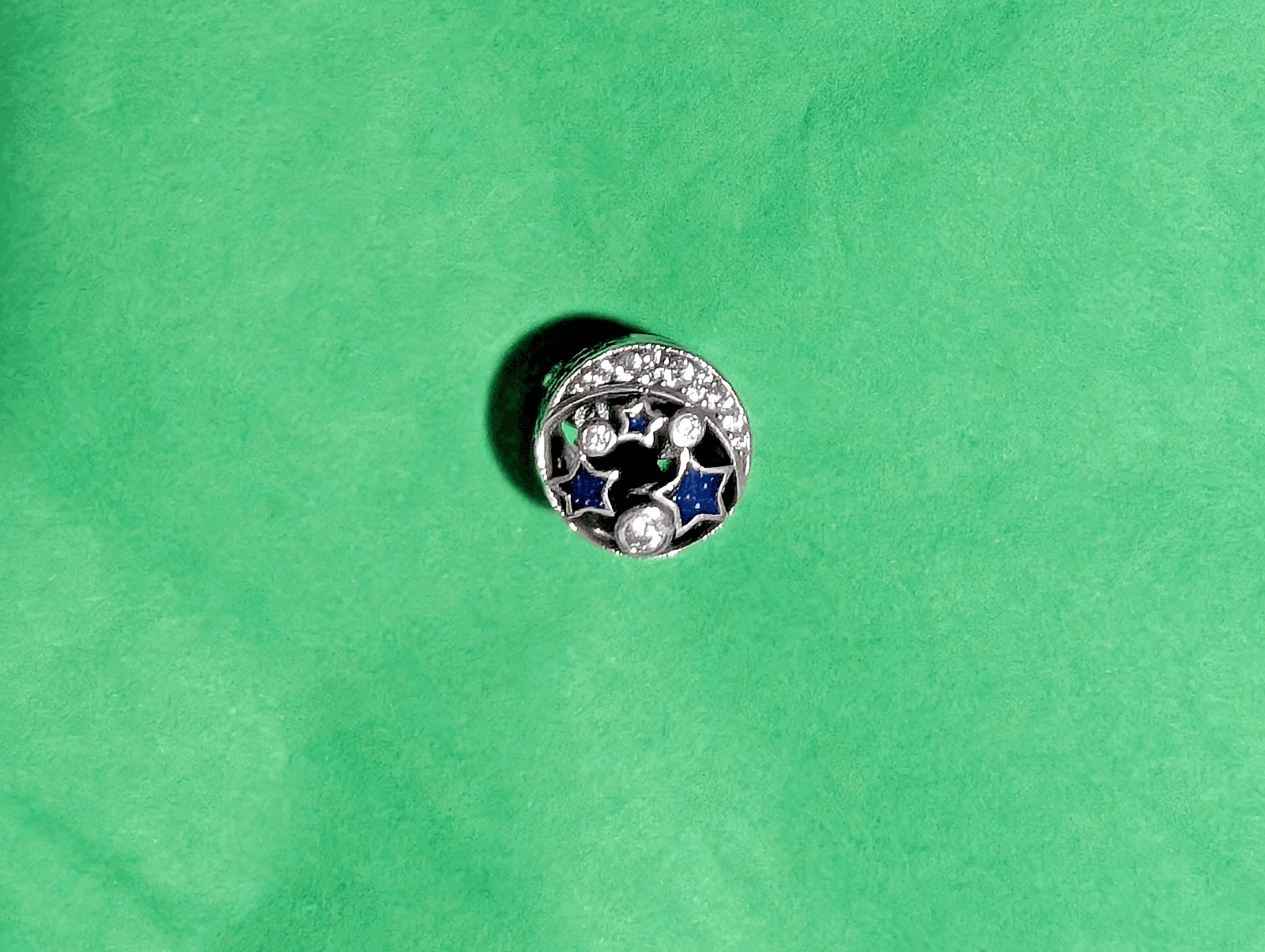 Authentic Pandora Sparkling Night Sky Charm S925 Sterling Silver Retired Moon - Thumbnail 4
