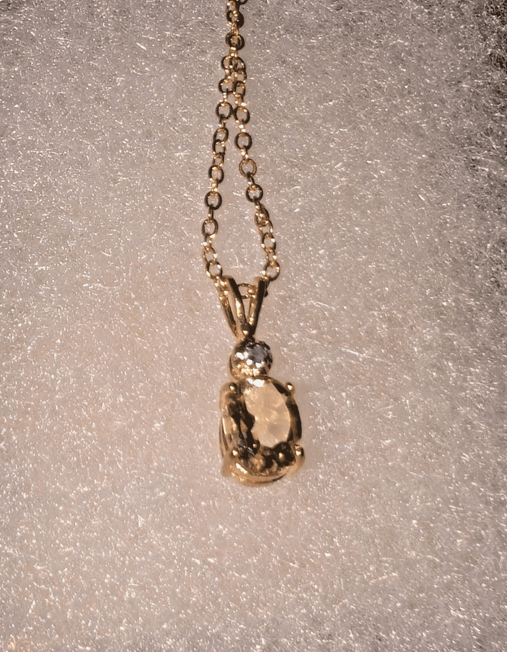 1.03ctw Natural Citrine Diamond Accent Pendant Necklace 18k Gold Plated 18" NWOT