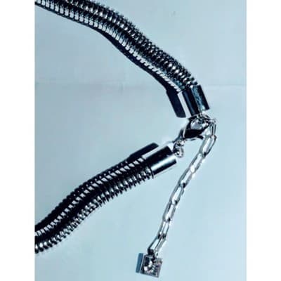Nordstrom Open Edit Thick Silver Snake Chain Necklace Collar Choker 16" - Thumbnail 2