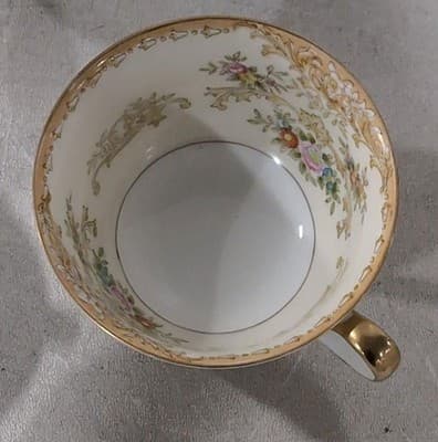 Antique 1918 Noritake M Morimura Floral Gold Trim Coffee Tea Cup Replacement - Thumbnail 3
