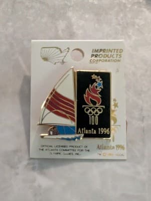 Olympic Yachting Pin Atlanta 1996 with collector card