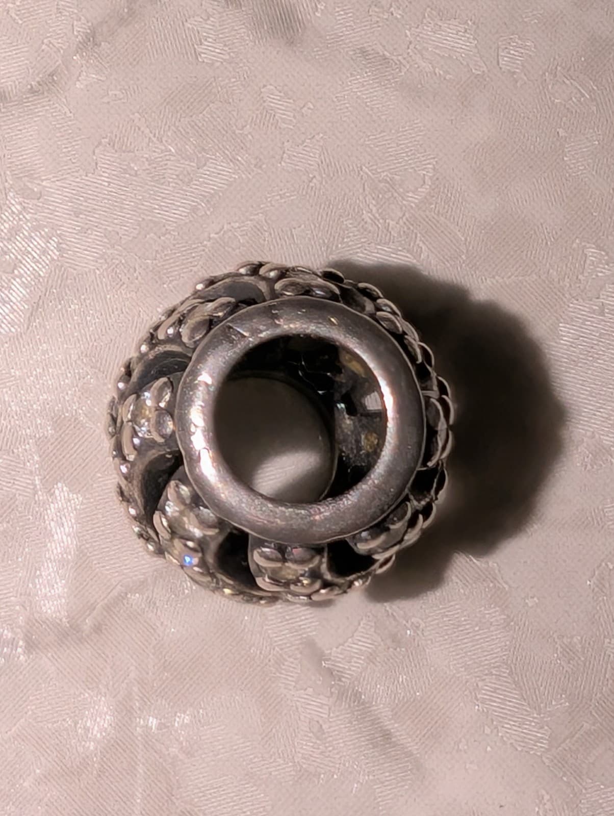 Authentic Pandora Winter Wisp Charm S925 Silver Clear CZ Pave Bead Retired - Thumbnail 5