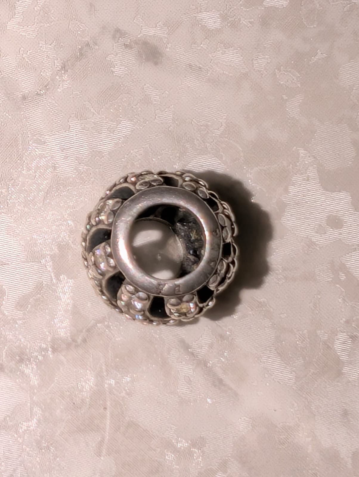 Authentic Pandora Winter Wisp Charm S925 Silver Clear CZ Pave Bead Retired - Thumbnail 7