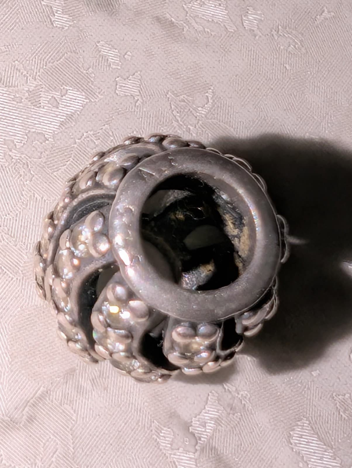 Authentic Pandora Winter Wisp Charm S925 Silver Clear CZ Pave Bead Retired - Thumbnail 6