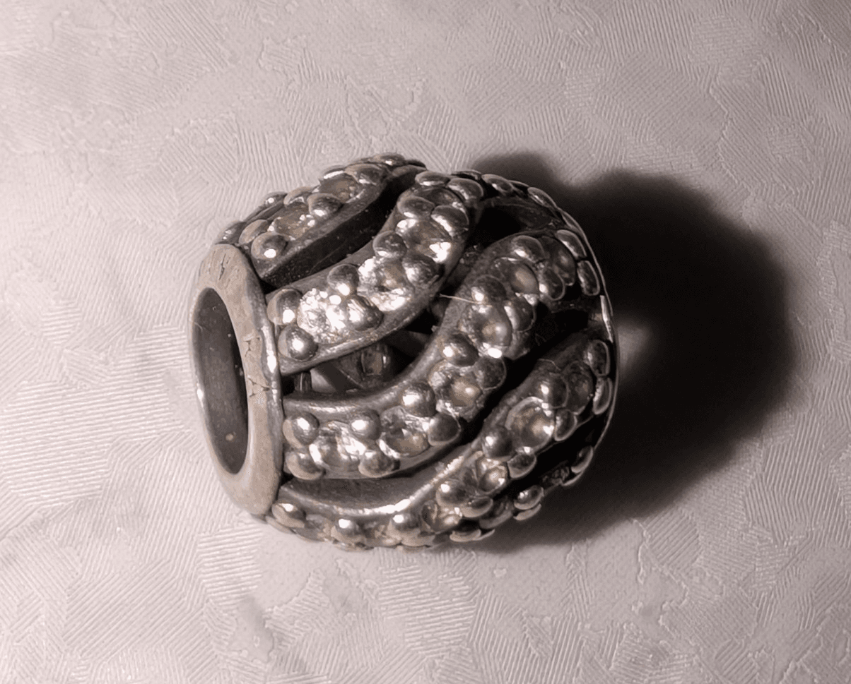 Authentic Pandora Winter Wisp Charm S925 Silver Clear CZ Pave Bead Retired
